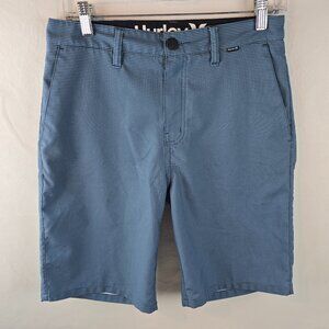 Hurley Mens Size 28 Blue Stripe Hybrid Shorts Quick Dry Stretch Surf Golf Casual